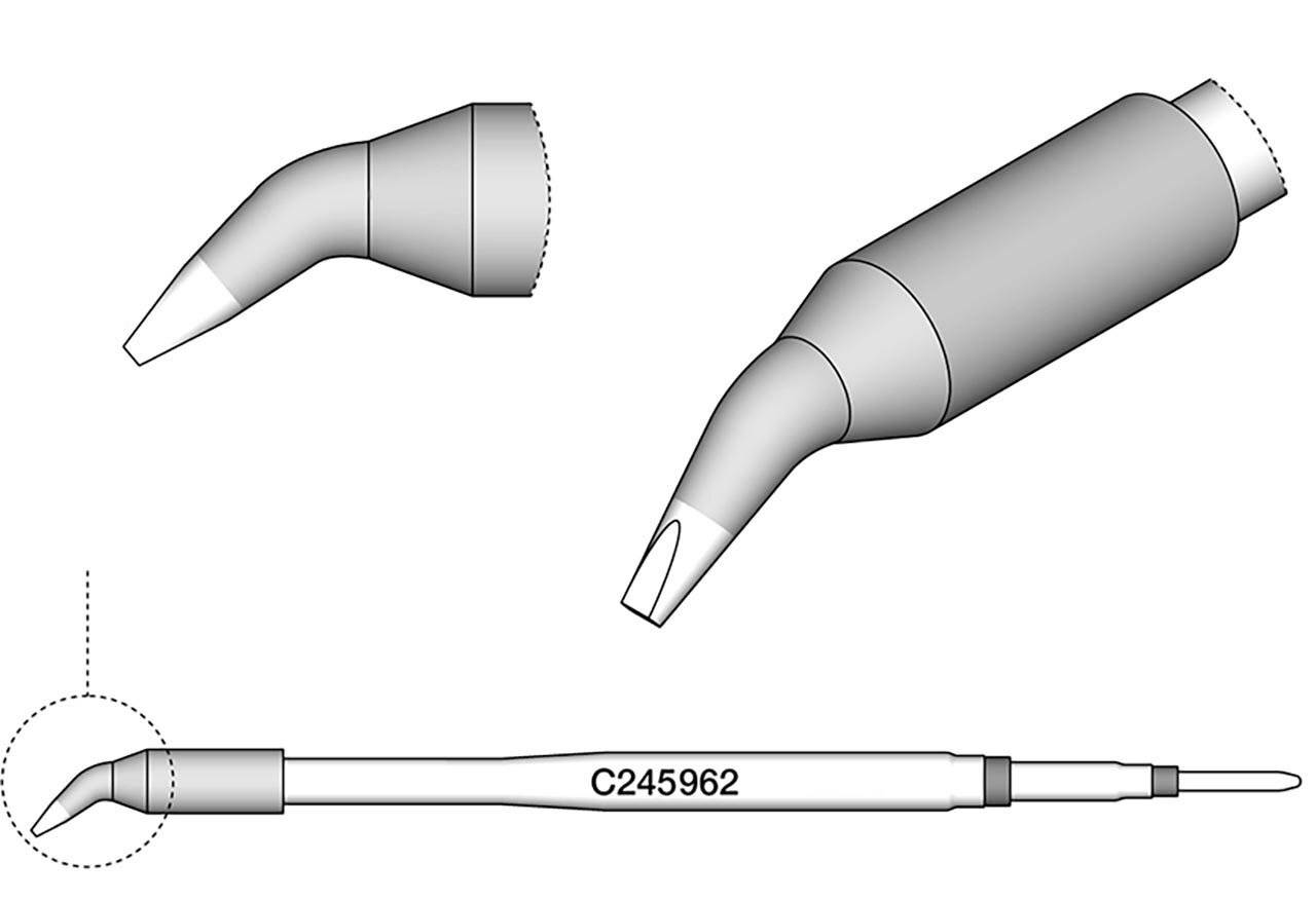 Lötspitze gebogen, 1,2 x 0,7 mm, C245962