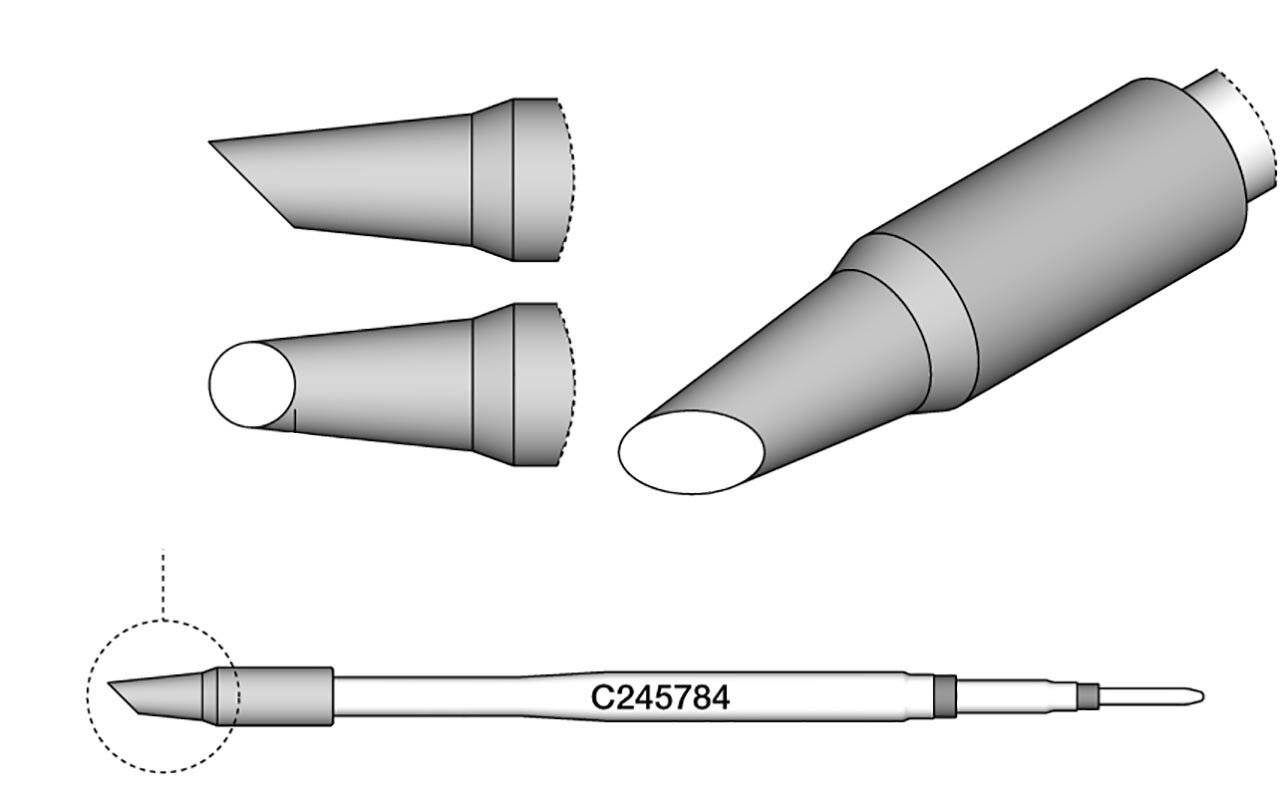 Lötspitze abgeschrägt, D: 2,8 mm, C245784