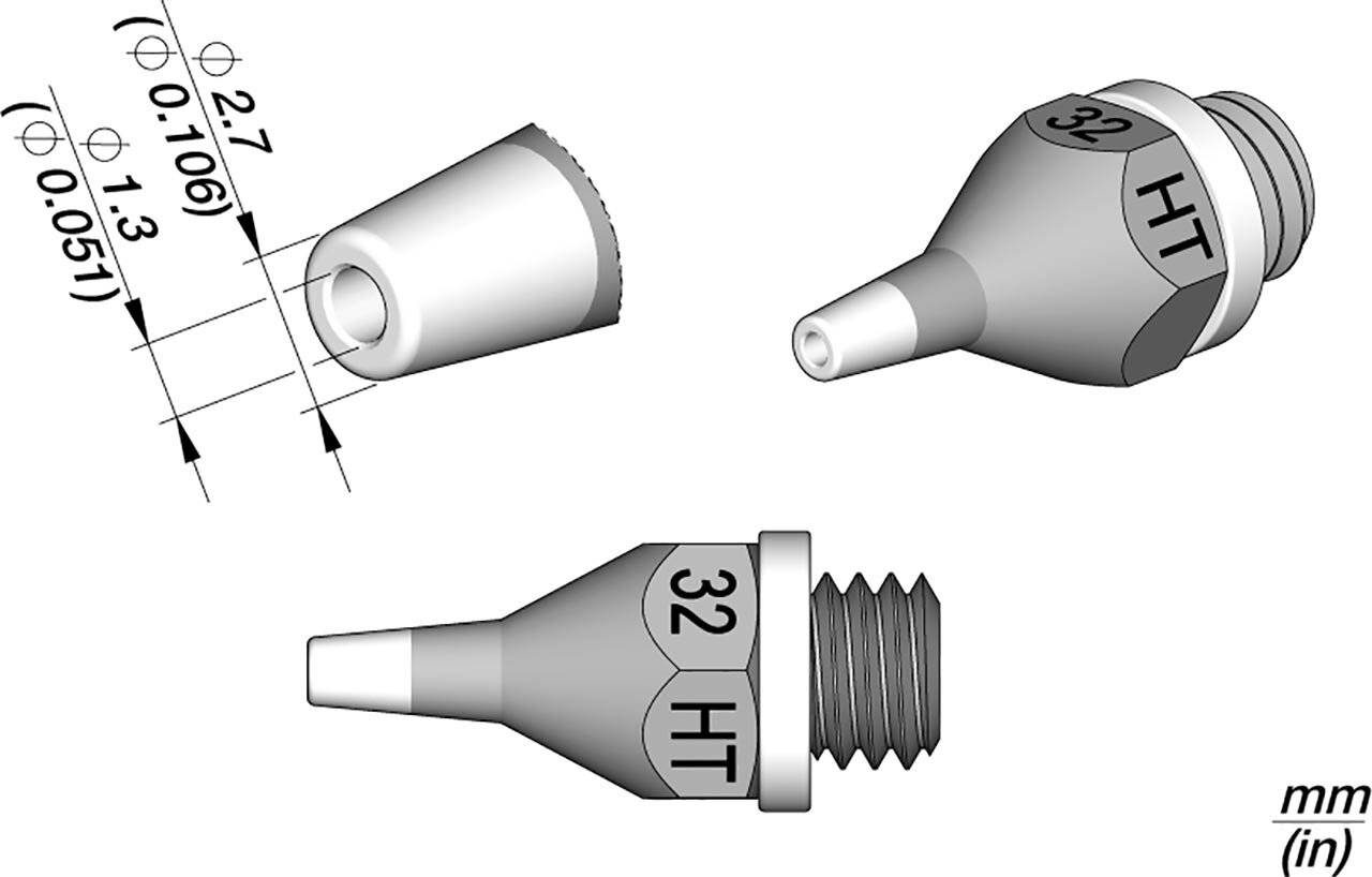 Entlötspitze für 3040000 / 75 W, CLASSIC-Serie, 32HT