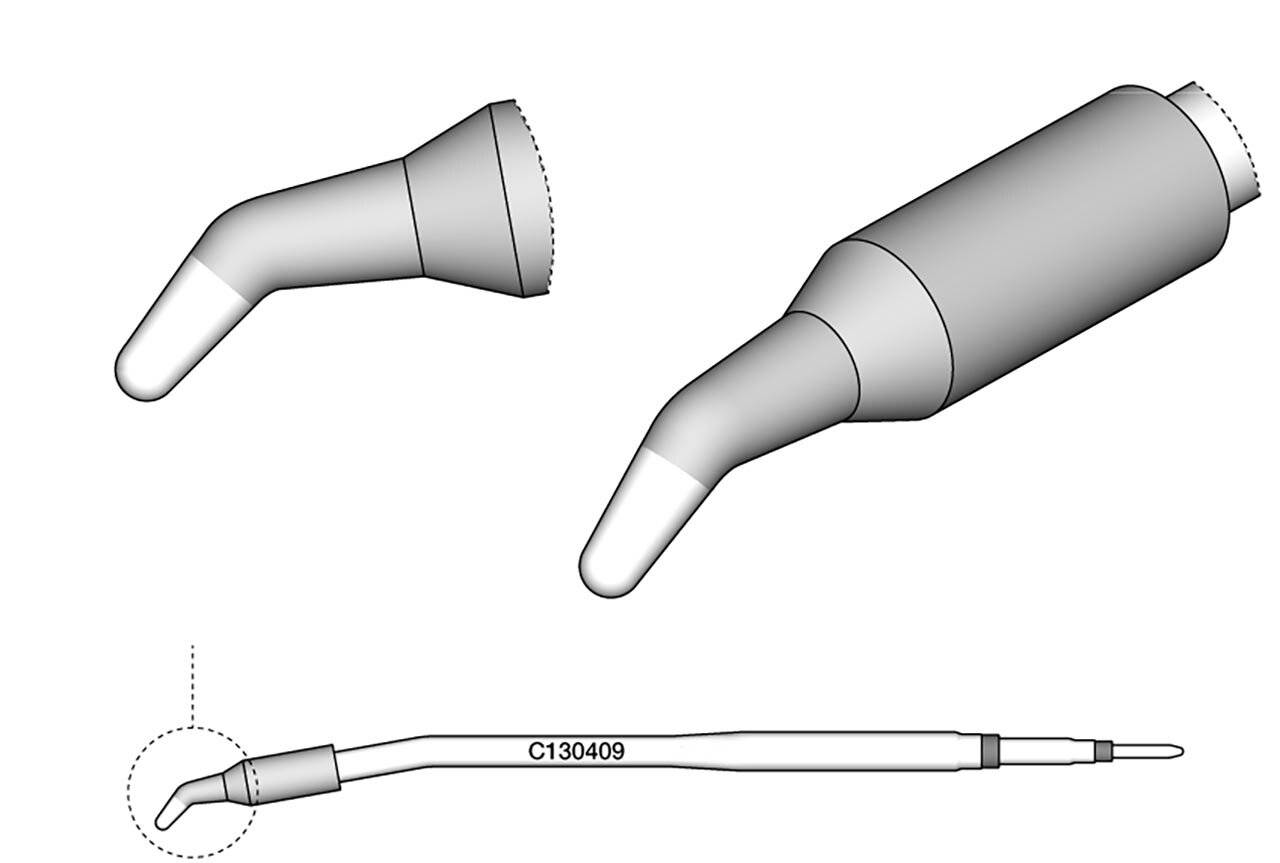 Lötspitze konisch, gebogen, D: 1,7 mm, C130409