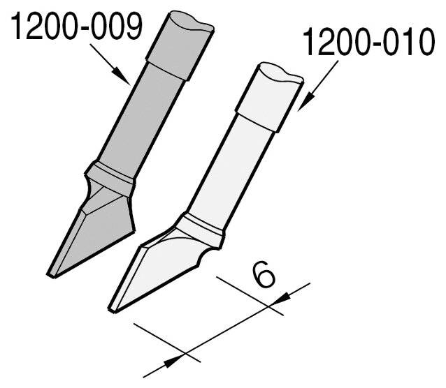 JBC Entlötspitze Serie C120 für Dual-In-Line, C120009/6,0 mm, schräg, rechts