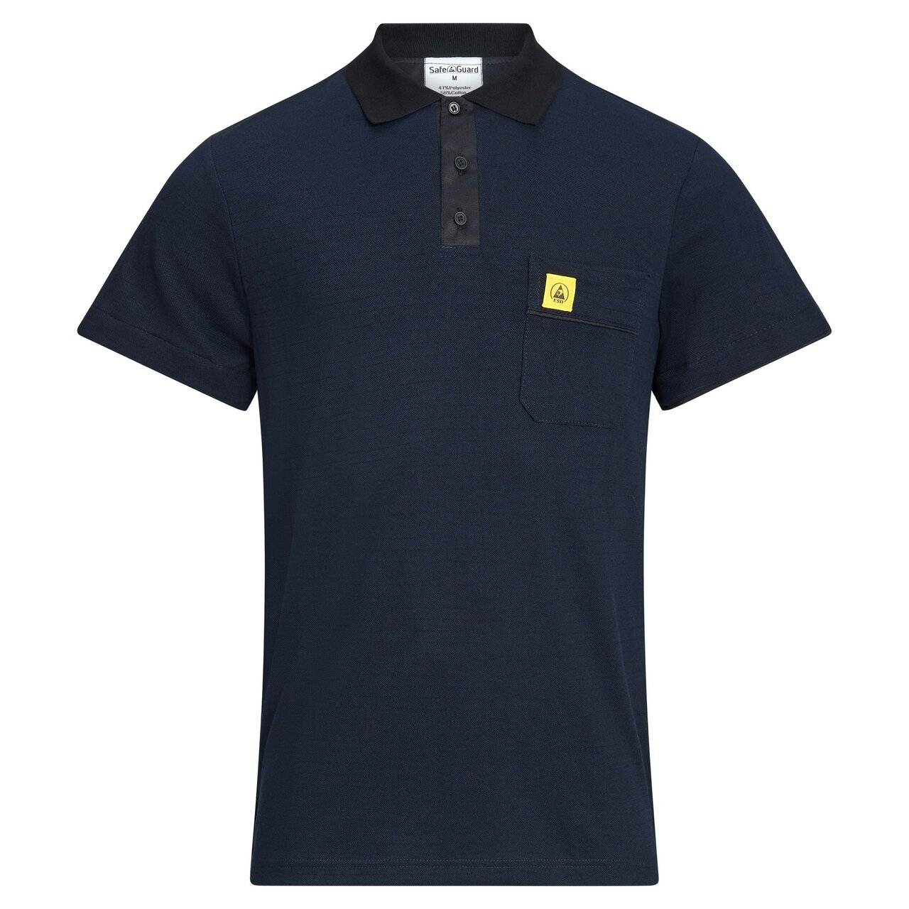 ESD-Poloshirt PRO PLUS, 210g/m², navyblau/schwarz, S
