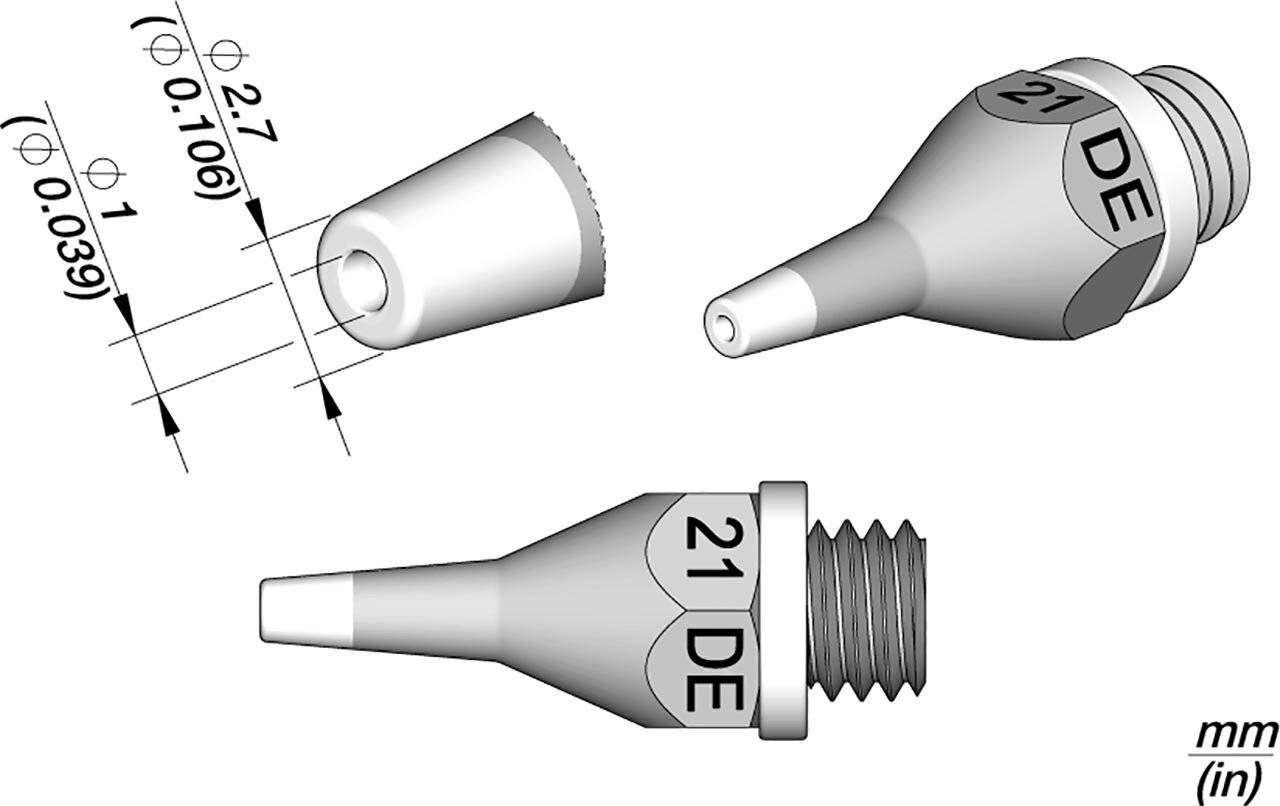 Entlötspitze für 3040000 / 75 W, CLASSIC-Serie, 21DE