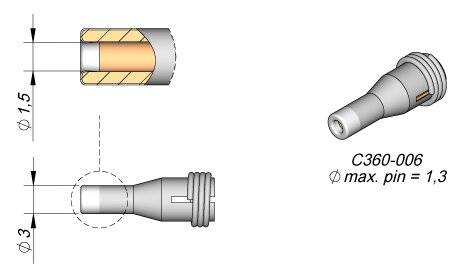 JBC Entlötspitze Serie C360, C360006/Ø 1,5 mm, Außen-Ø 3,0 mm, Pincleaning