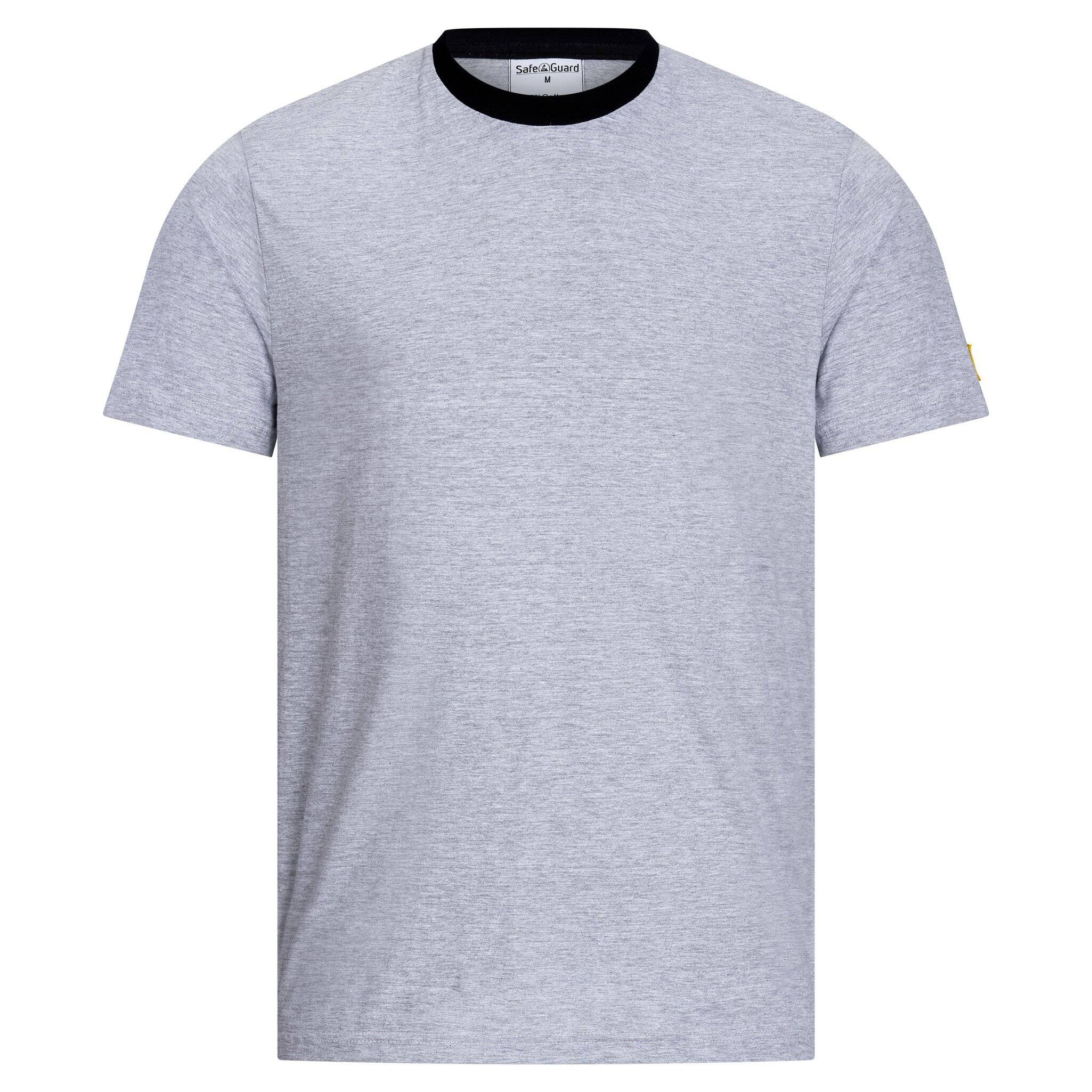 ESD-T-Shirt, rundhals, 150g/m², hellgrau/schwarz, XL