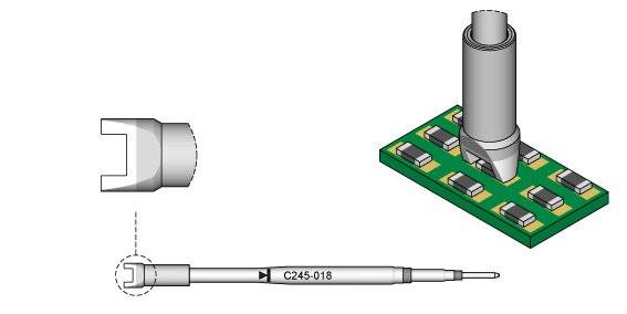 JBC SMD-Entlötspitze Serie C245, C245018/3,5 mm, für Chip-Komponenten