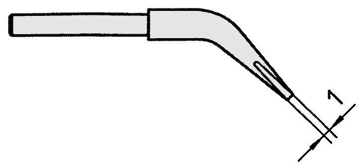 WTA 1 Spitzenset gebogen 45°, meißelförmig 1 x 0,5 mm
