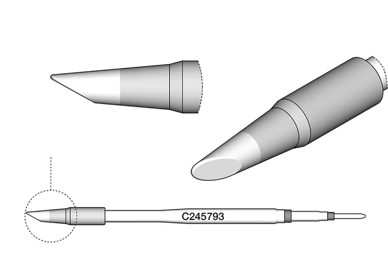 JBC Lötspitze Serie C245, Rundform, C245793/Ø2.8 mm, angeschrägt
