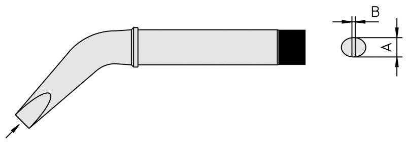 CT2 EX8 Lötspitze Meißelform gebogen 425°C, 7 mm