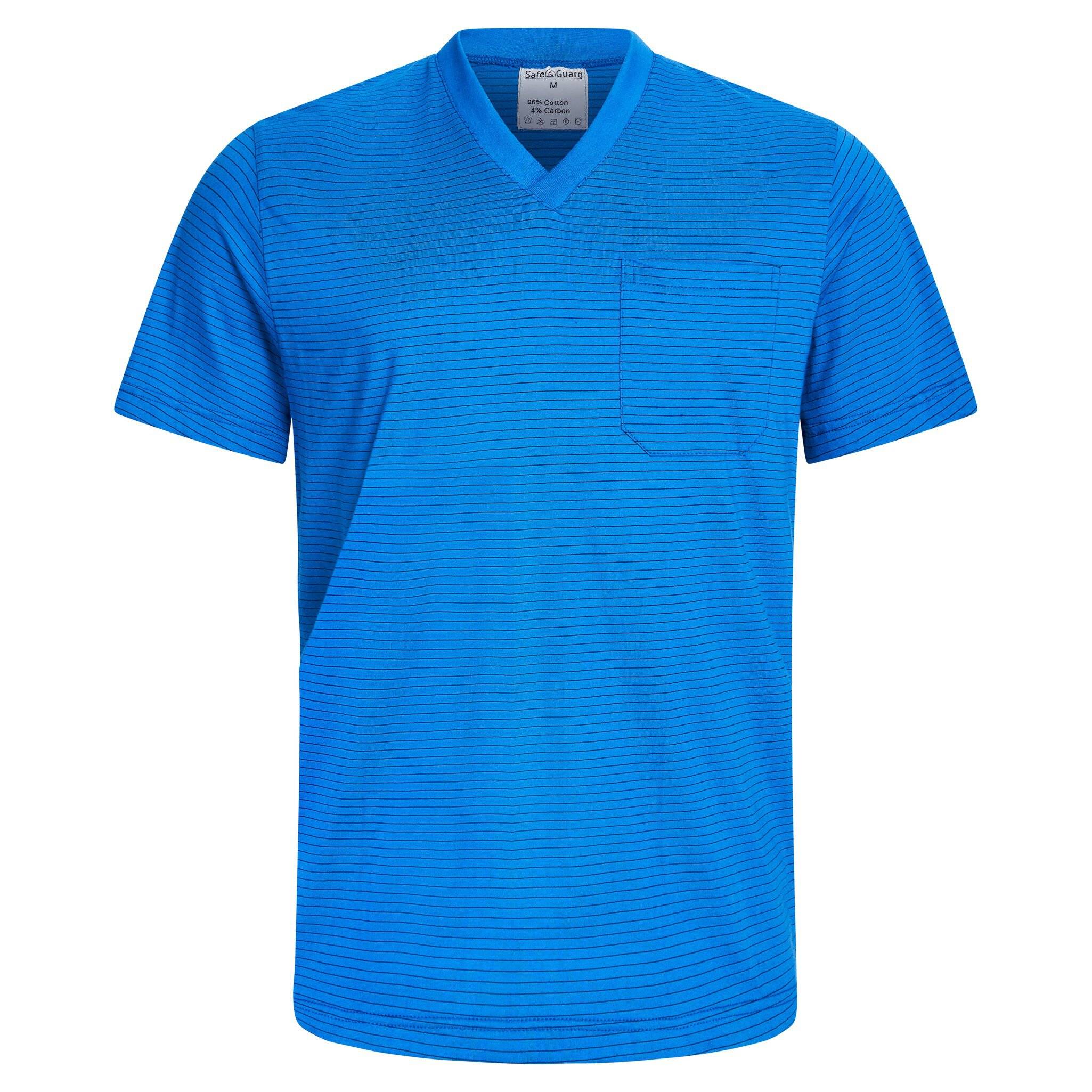 ESD-T-Shirt mit Brusttasche, V-Ausschnitt, 150g/m², royalblau, 5XL