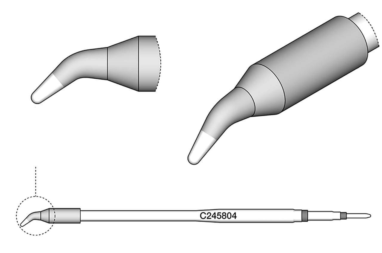 Lötspitze gewinkelt, D: 1 mm, C245804