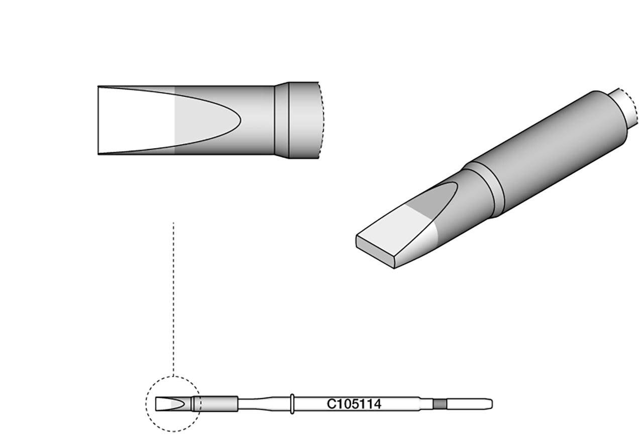 Lötspitze meißelförmig, gerade, 1,8 x 0,5 mm, C105114