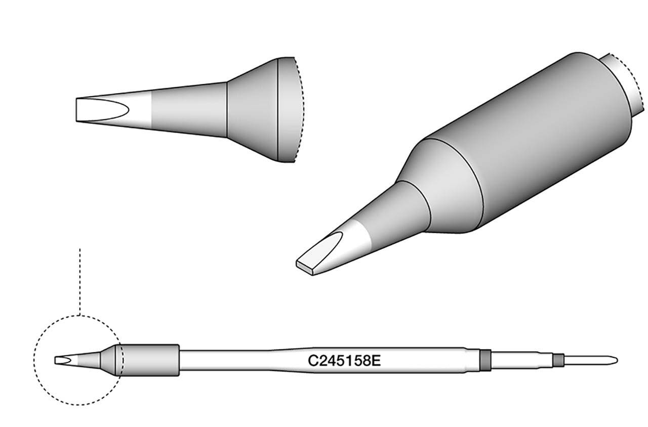 Lötspitze meißelförmig, 1,2 x 0,4 mm, C245158E