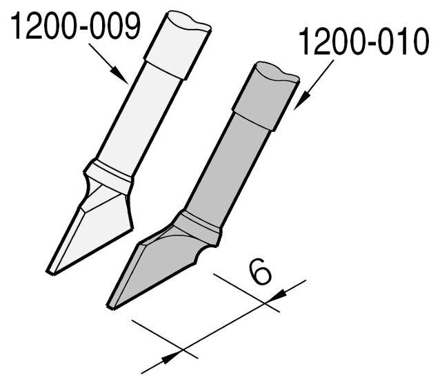 JBC Entlötspitze Serie C120 für Dual-In-Line, C120010/6,0 mm, schräg, links