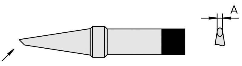 Lötspitze PT-CC7, Rundform abgeschrägt 3,2 mm, 370 °C
