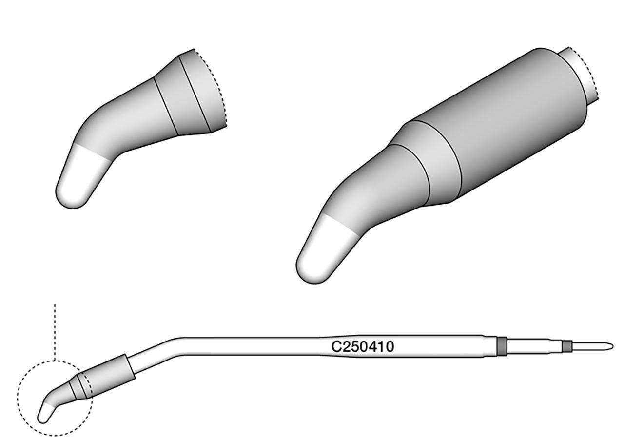Lötspitze konisch, gebogen, D: 2,2 mm, C250410