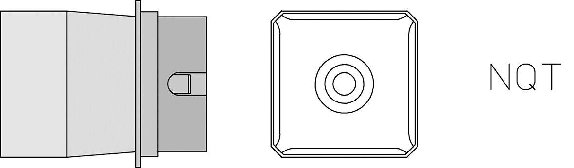 NQT Heißluftdüse, 4 Seiten beheizt, 22 x 22 mm