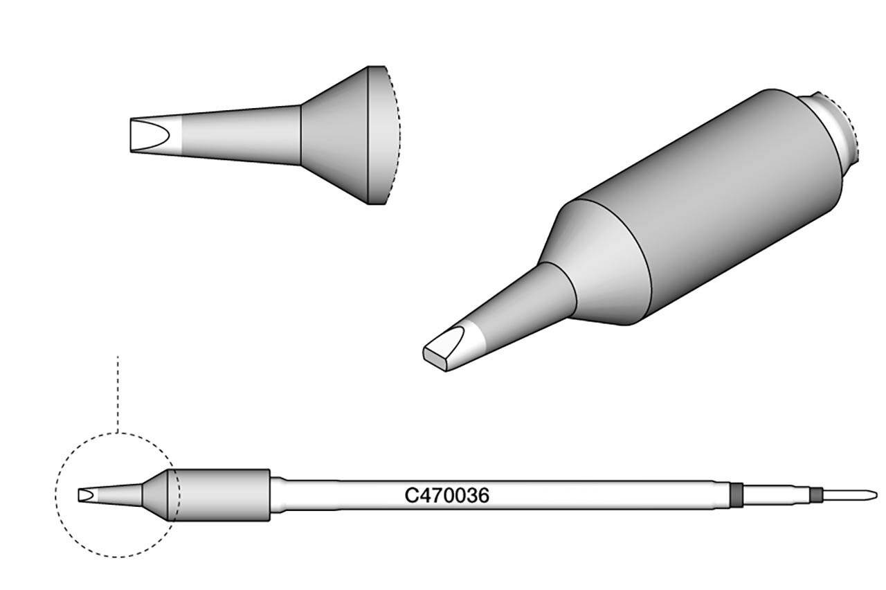 Lötspitze meißelförmig, 2 x 1 mm, C470036
