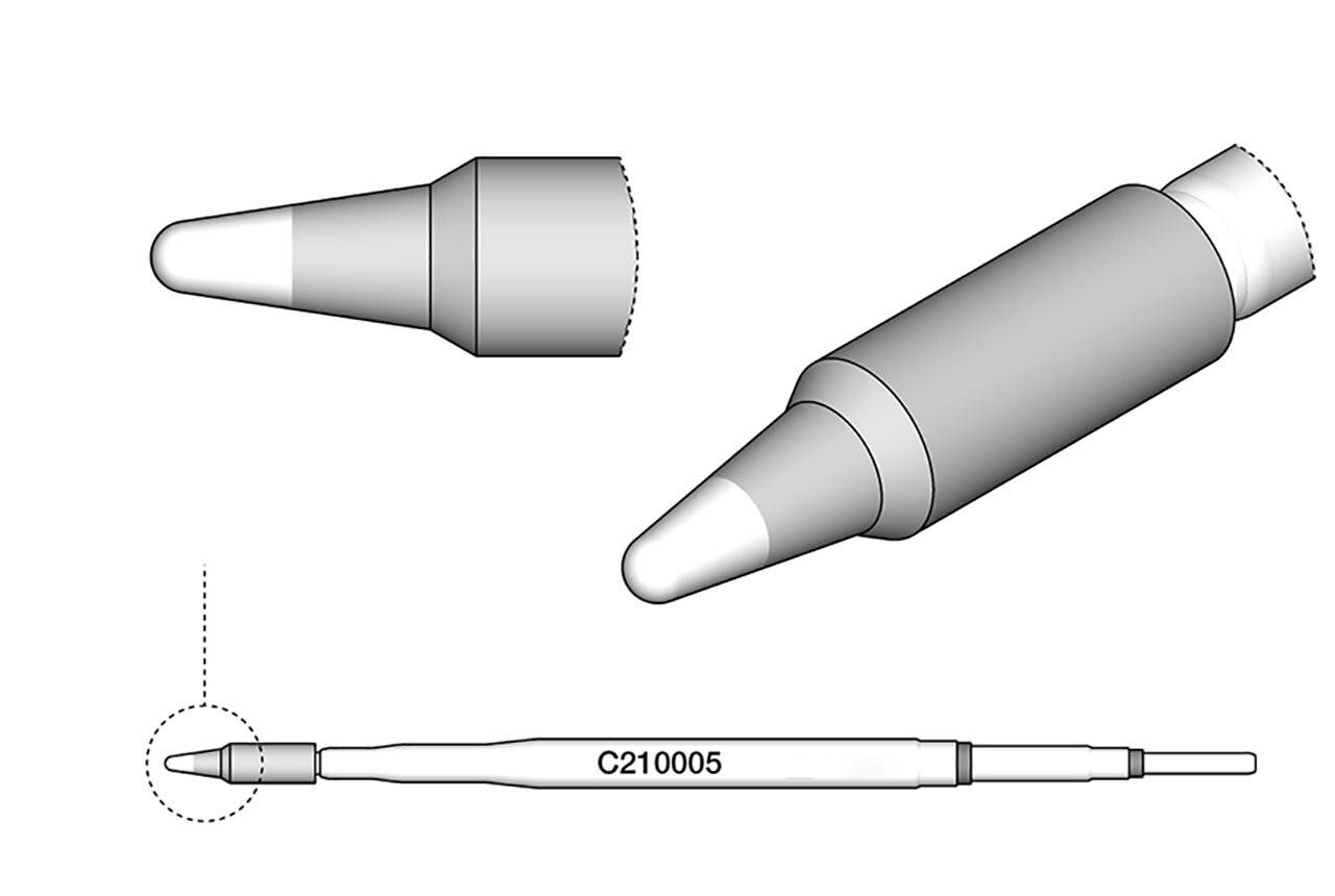 Lötspitze für T210-A / T210-NA, rund, gerade, C210005