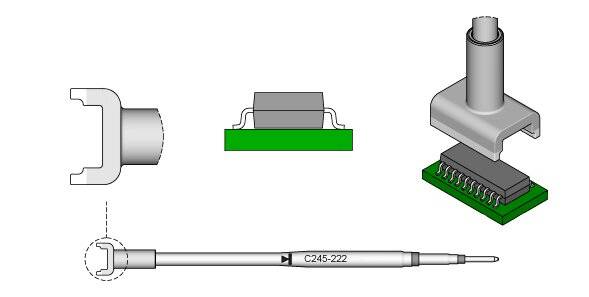 JBC SMD-Entlötspitze Serie C245, C245222/7 x 13 mm, für Dual-In-Line-IC