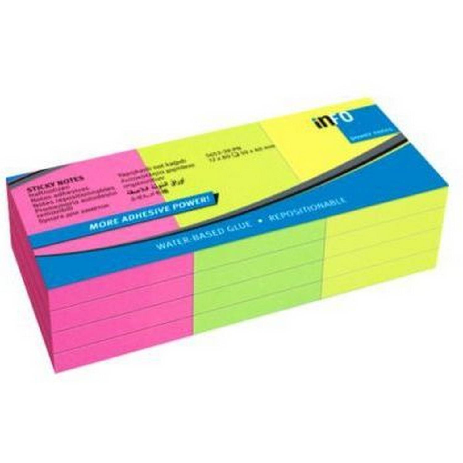 iNFO Notes Haftnotizen Brilliantmix 50 x 40 mm 12 x 80 Blatt BT56533