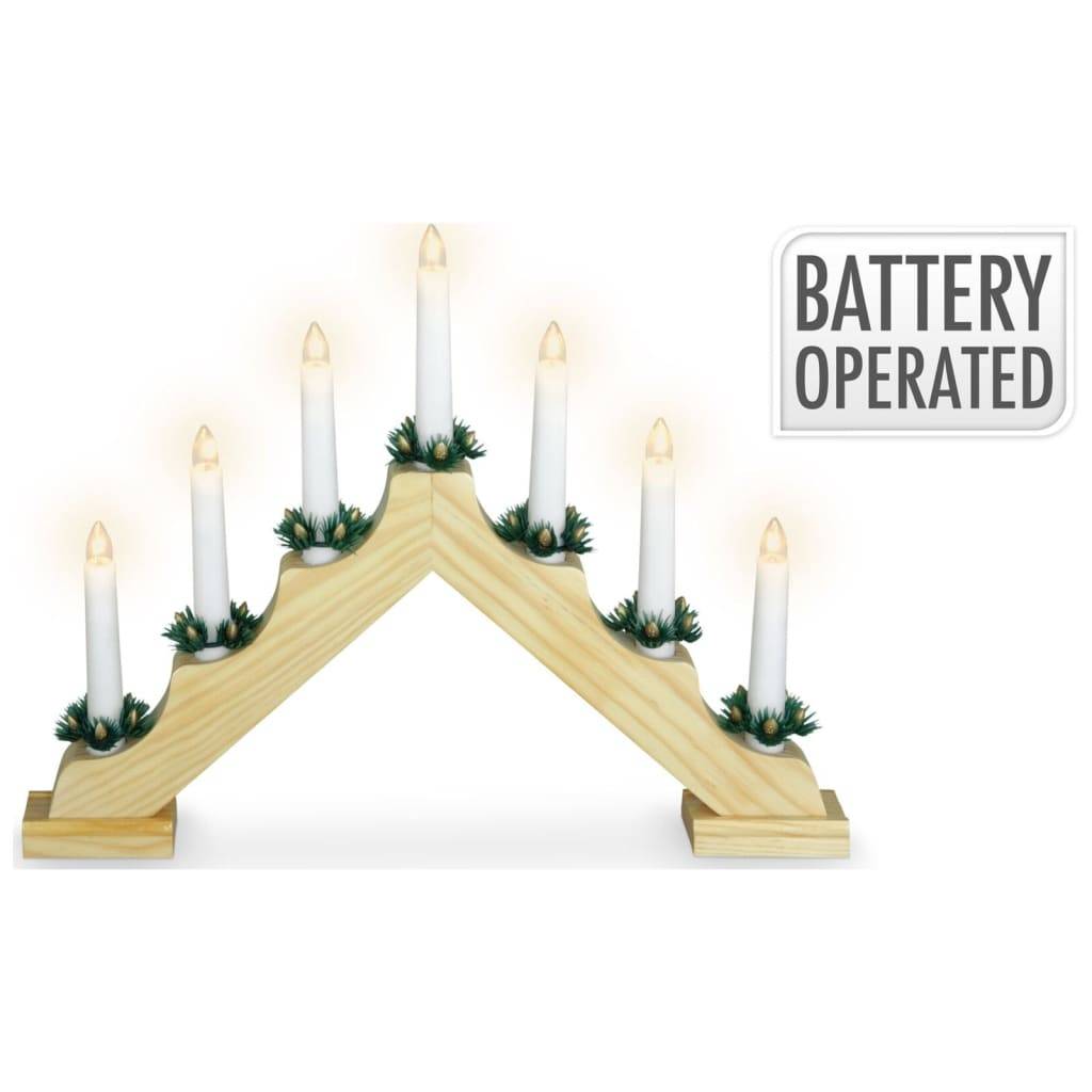 Ambiance Weihnachtsleuchter mit 7 LEDs Natur