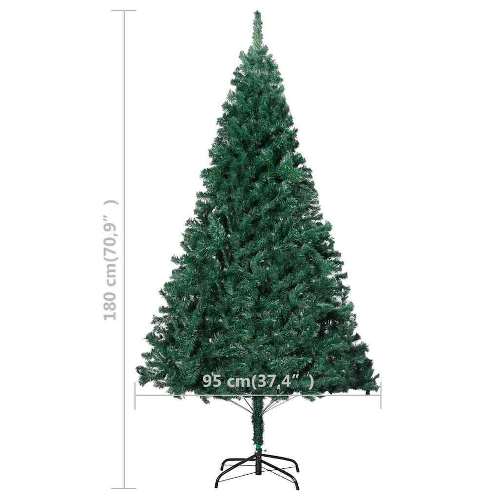 vidaXL Künstlicher Weihnachtsbaum mit Beleuchtung & Kugeln Grün 180 cm