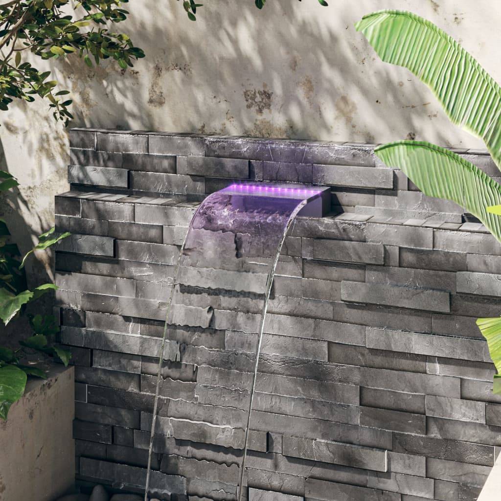 vidaXL Wasserfall-Element mit RGB LEDs Acryl 30 cm