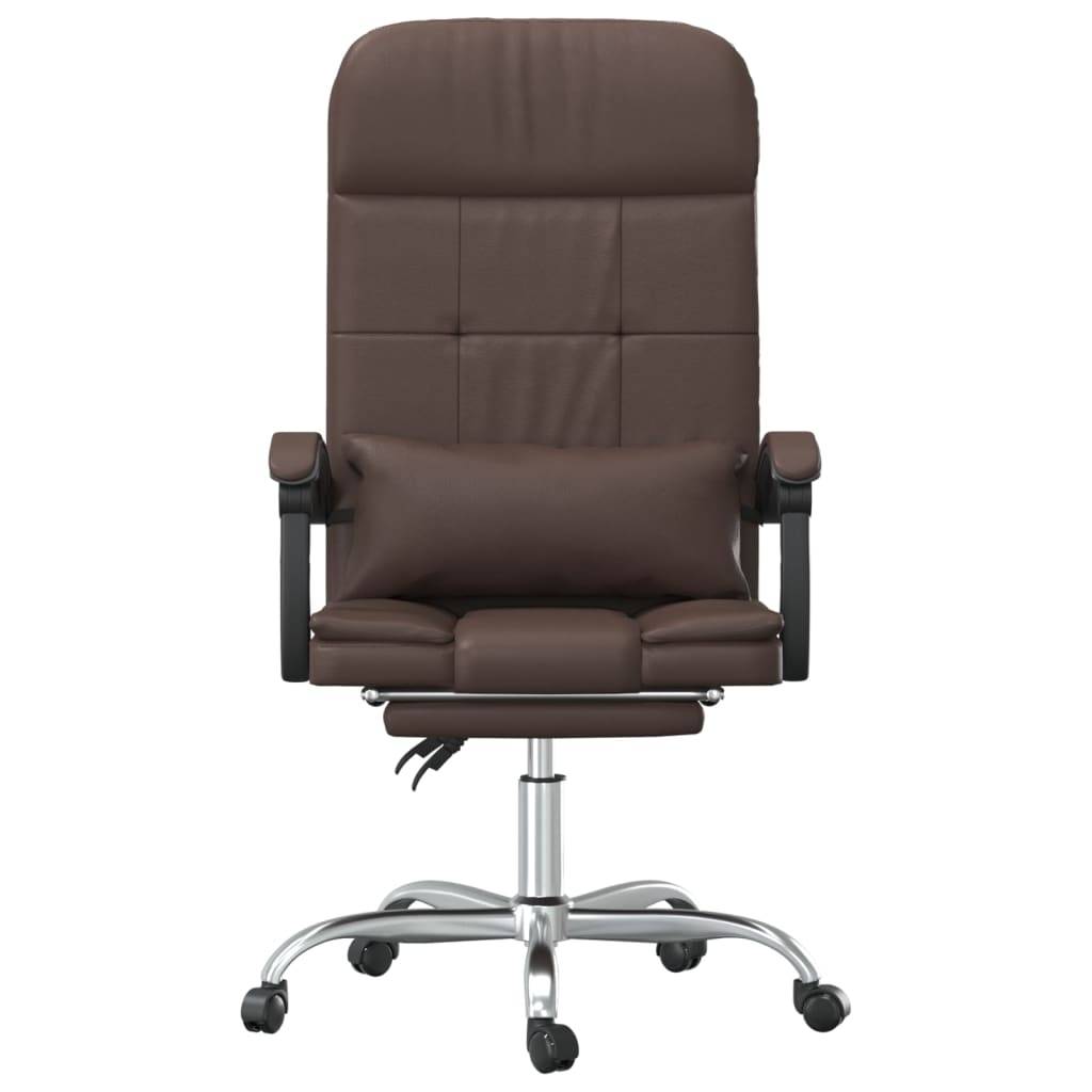 vidaXL Bürostuhl mit Massagefunktion Braun Kunstleder