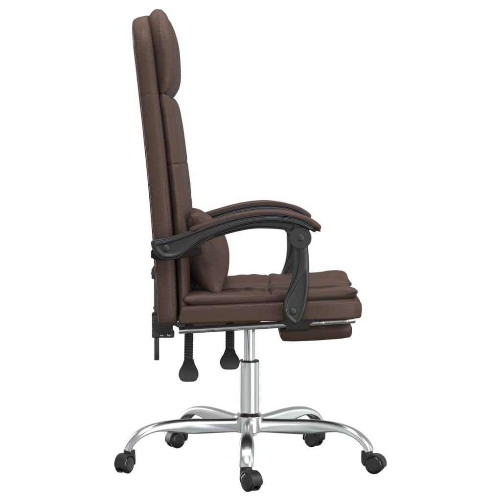 vidaXL Bürostuhl mit Massagefunktion Braun Kunstleder