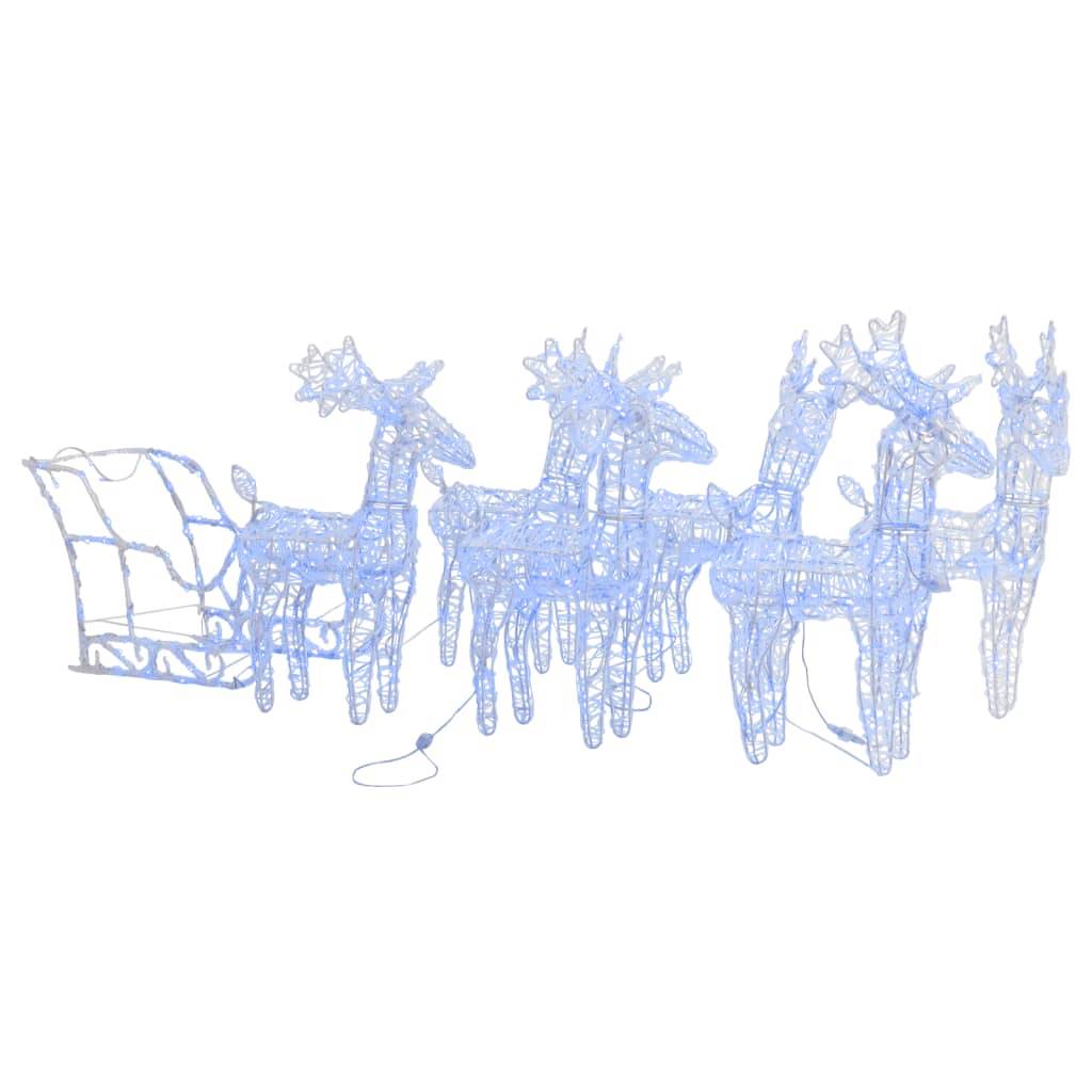 vidaXL Rentiere Schlitten Weihnachtsdekoration 320 LEDs Acryl