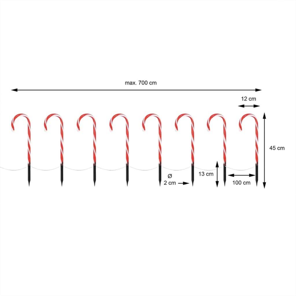 Ambiance Weihnachtsdeko Zuckerstangen Set 8 tlg.