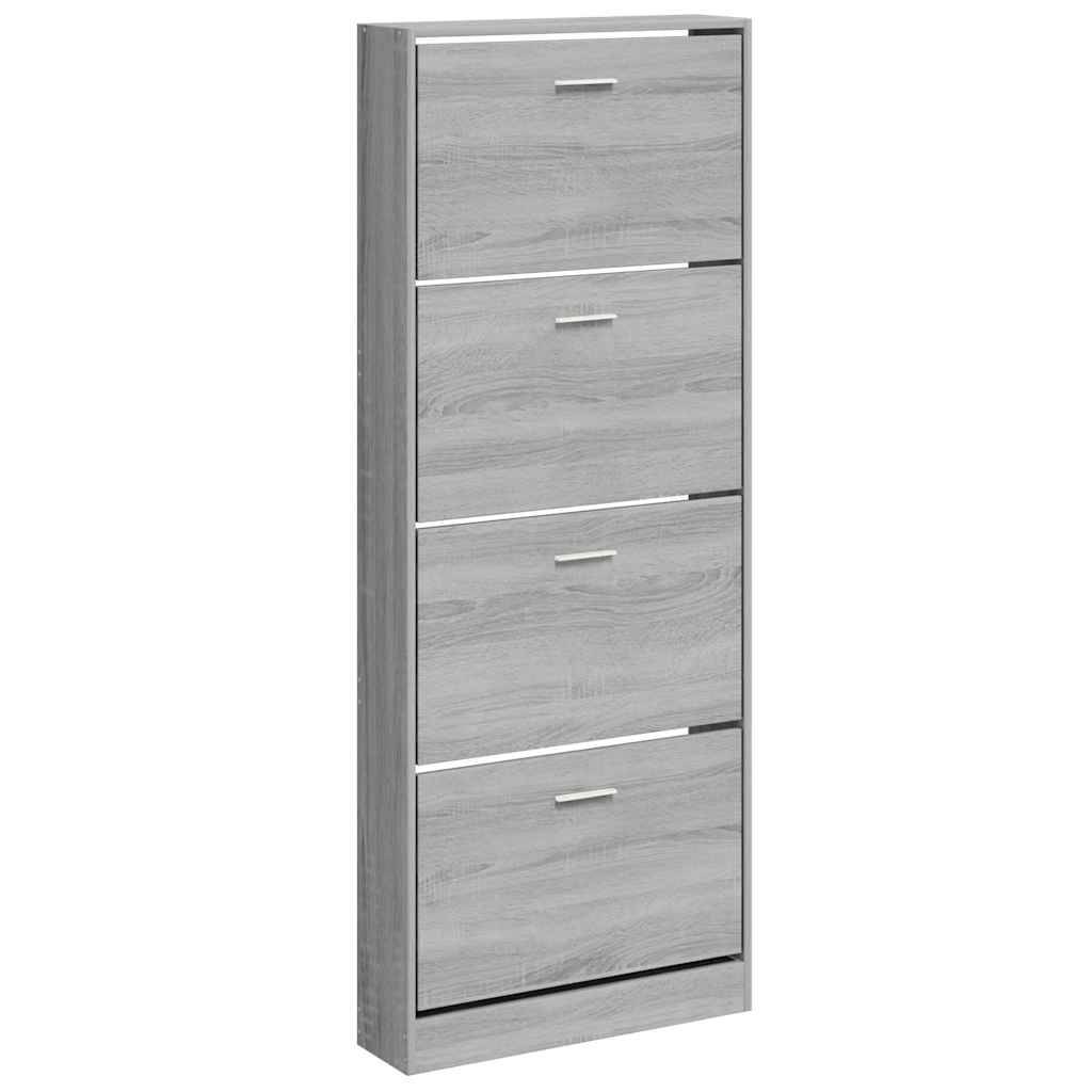 vidaXL Schuhschrank Grau Sonoma 59x17x150 cm Holzwerkstoff