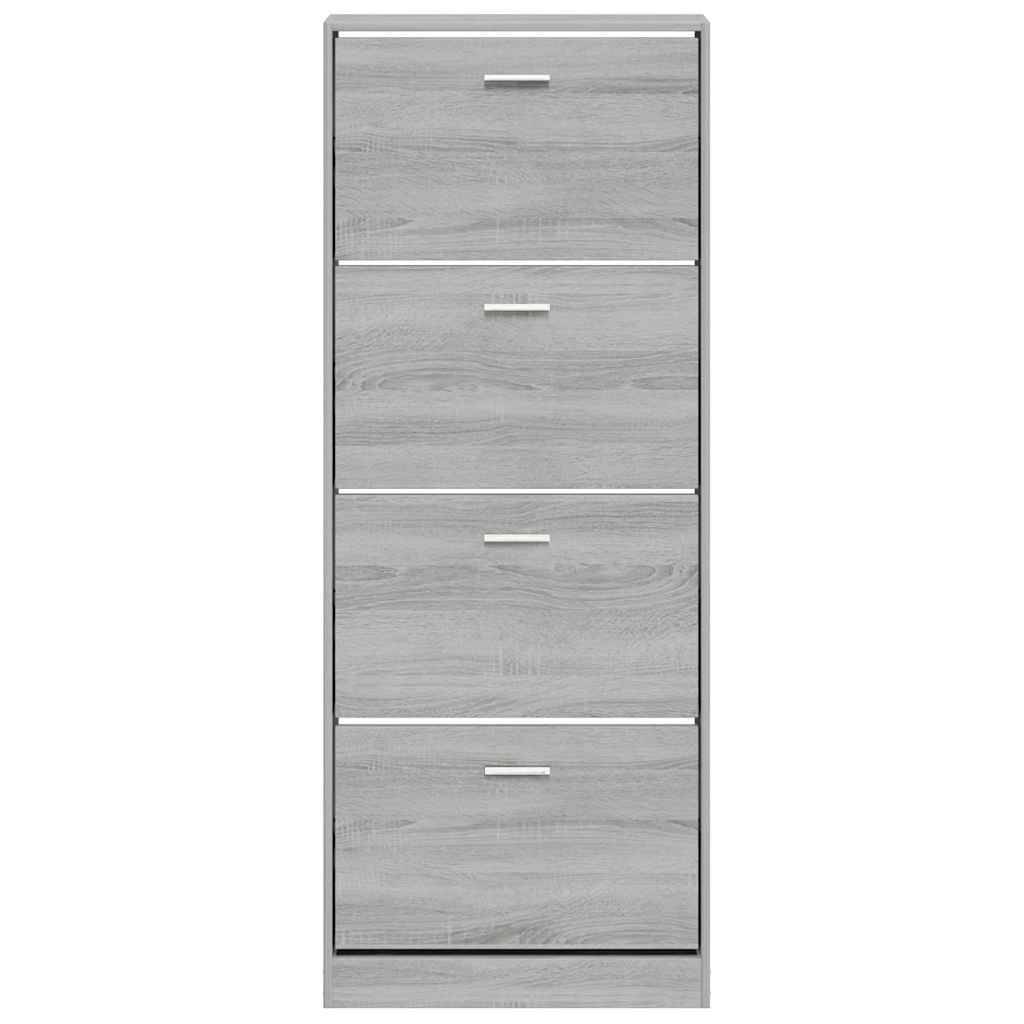 vidaXL Schuhschrank Grau Sonoma 59x17x150 cm Holzwerkstoff