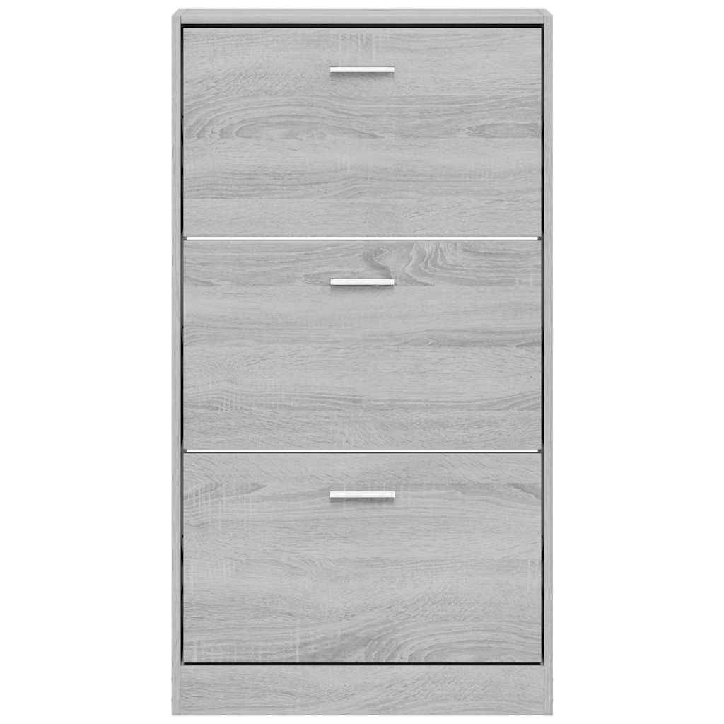 vidaXL Schuhschrank Grau Sonoma 59x17x108 cm Holzwerkstoff
