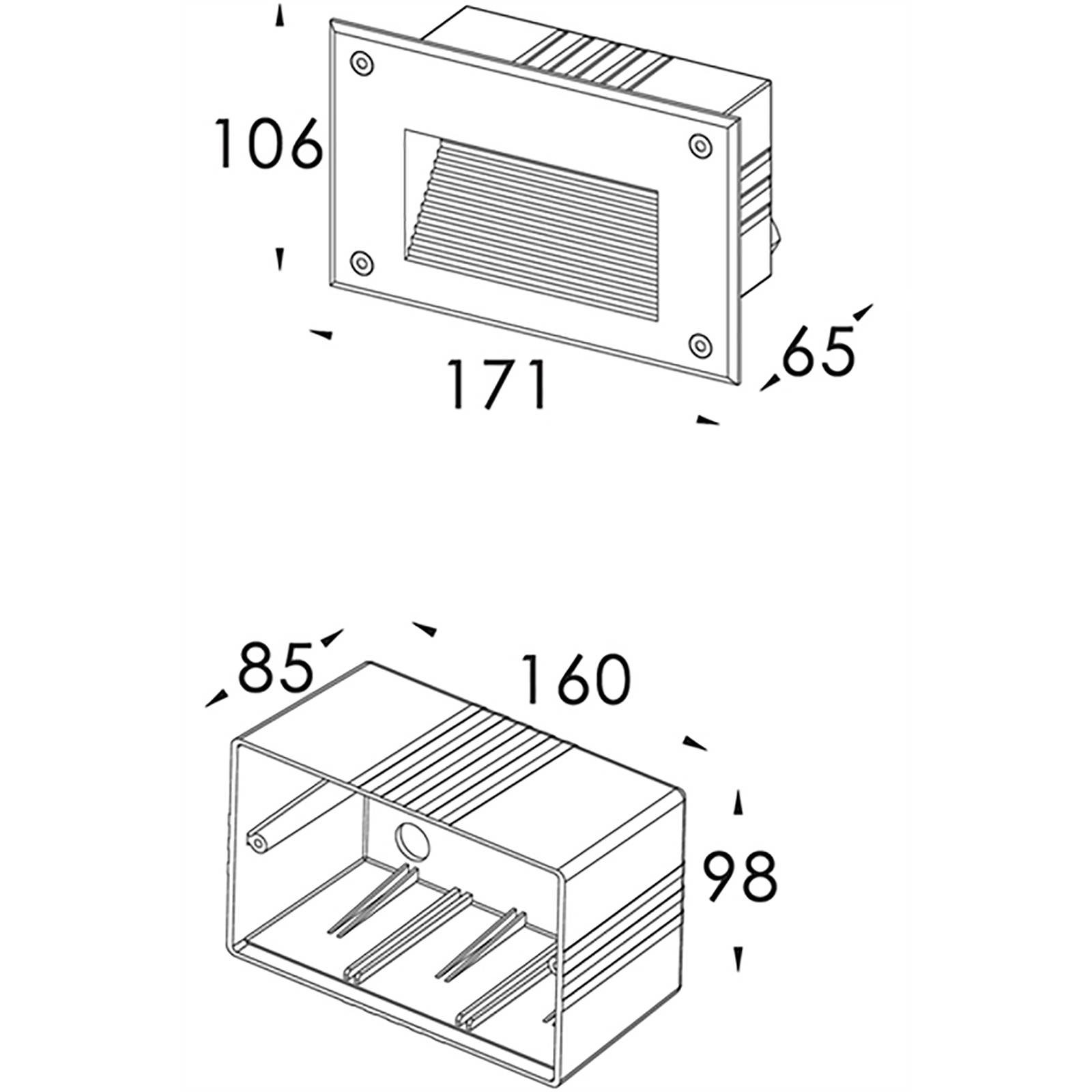 LED Wandeinbauleuchte Side III LED RGB in Silber-matt 5,9W 35lm IP65