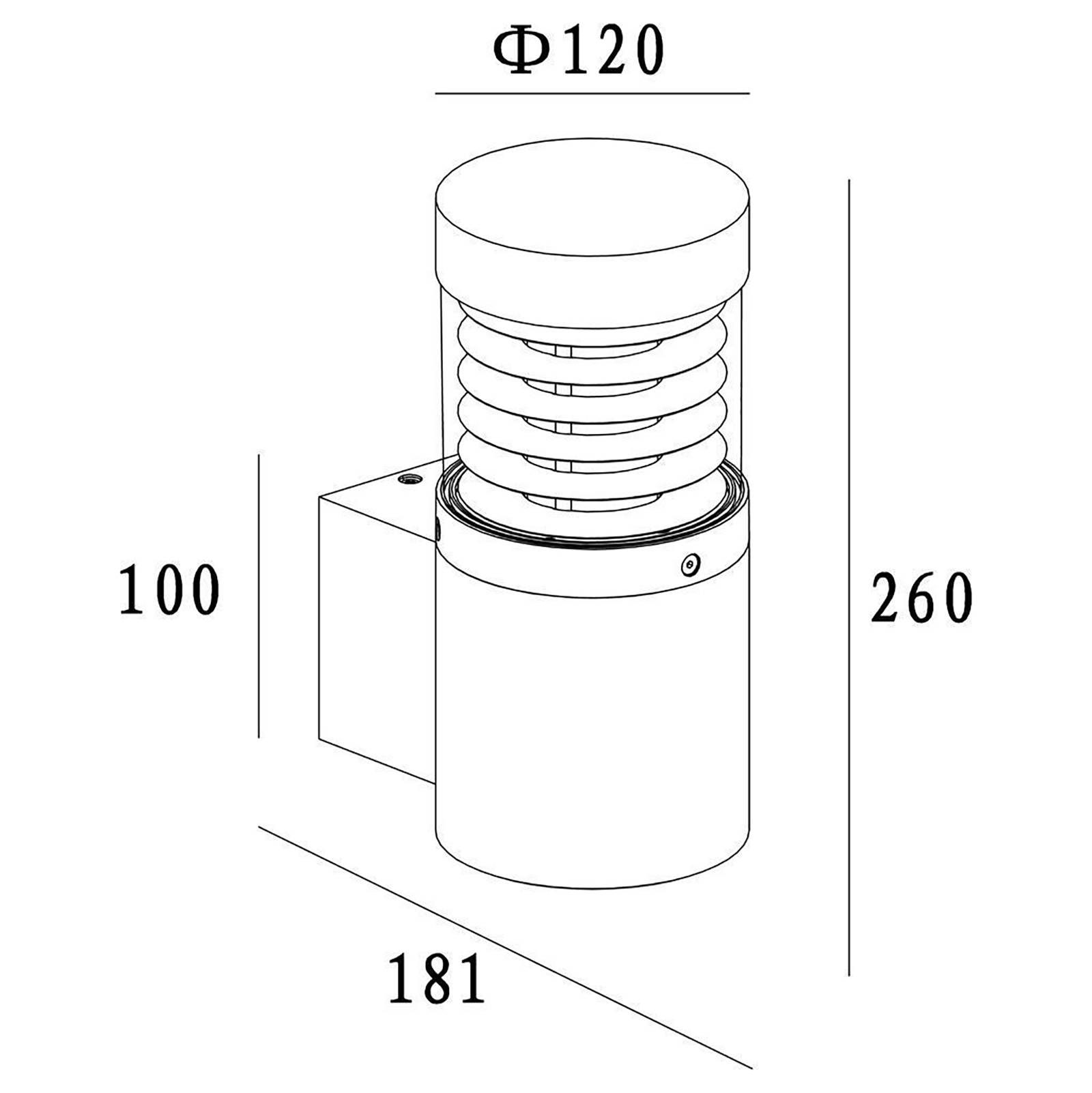 Deko-Light, LED-Wandleuchte, Ortis ww 15W 510lm 360° Alu gr, #731031