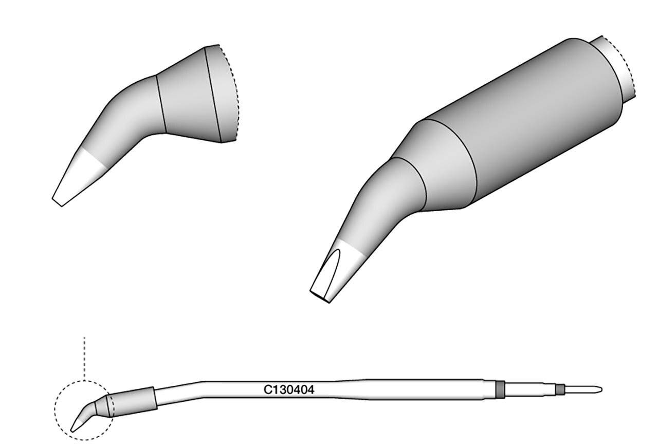Lötspitze meißelförmig, gebogen, 1,2 x 0,7 mm, C130404