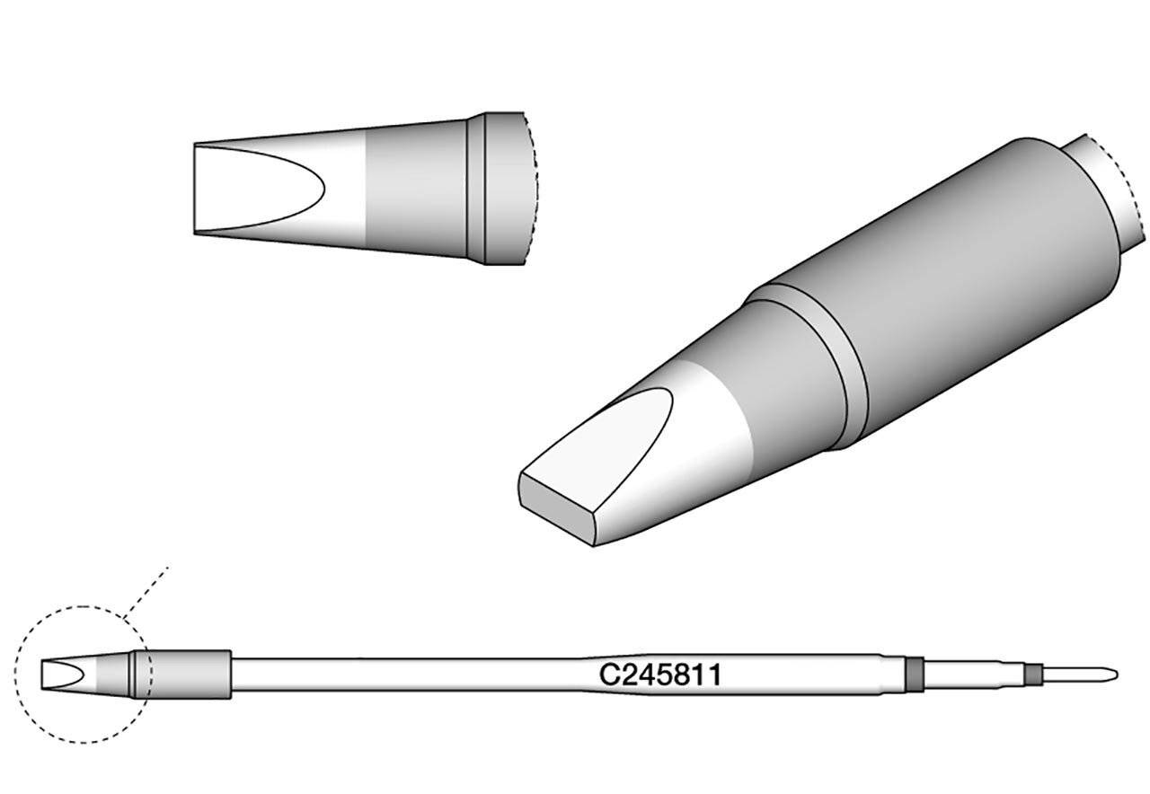 Lötspitze meißelförmig, 3,2 x 1,2 mm, C245811