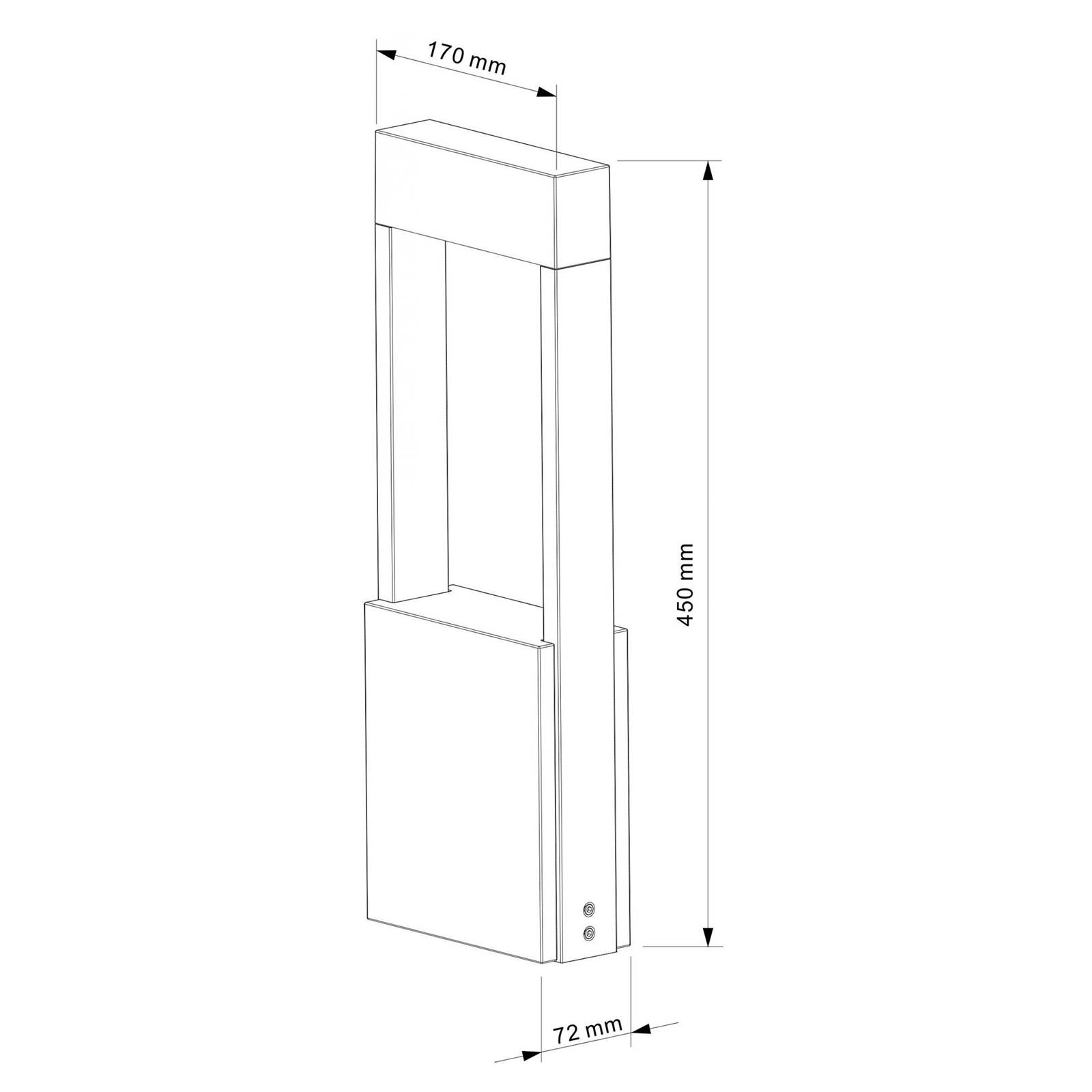 DEKO LED-Pollerleuchte , Chertan 450 ww dunkelgrau 12W IP54, 733043