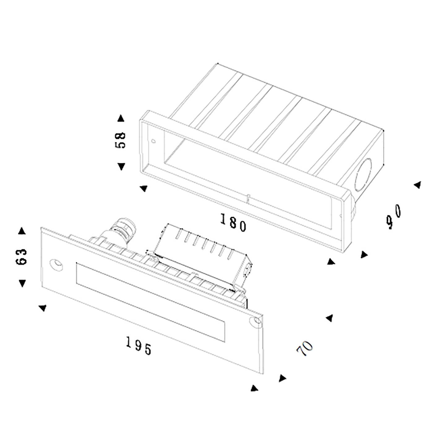 LED Bodeneinbaustrahler Line in Silber 4,5W 3000K IP67