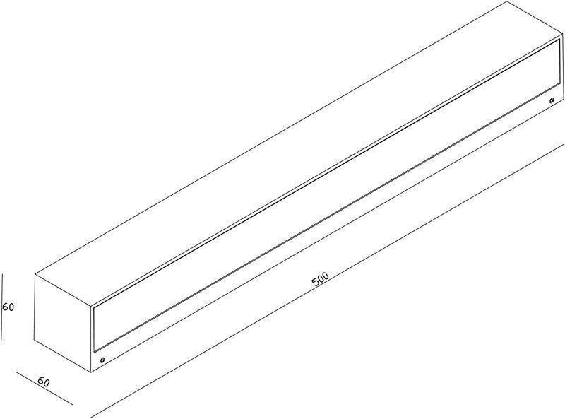 LED Wandleuchte Linear I in Dunkelgrau 14W 1230lm IP65