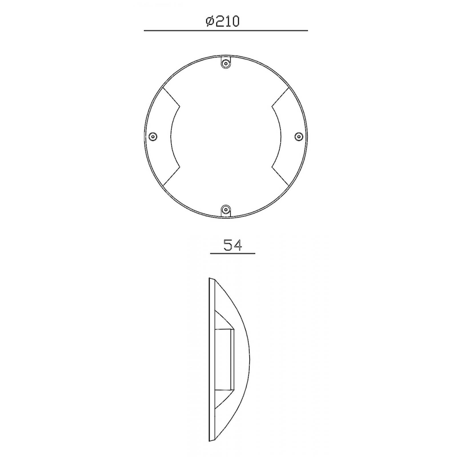 LED Bodenaufbauleuchte Helios II in Dunkelgrau und Transparent 2W 65lm IP67