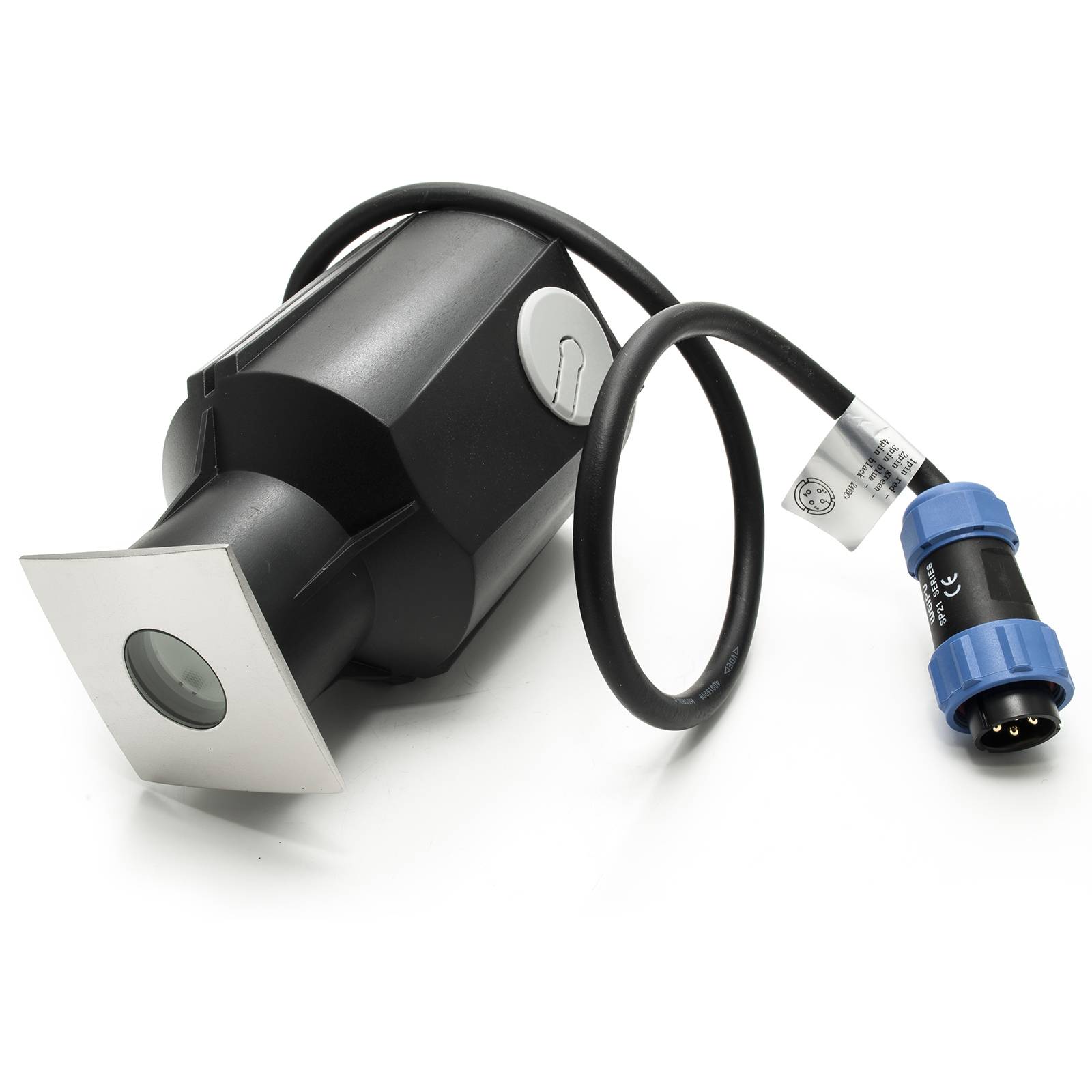 LED Bodeneinbauleuchte Easy Square II RGB in Silber und Transparent x3,5W IP67