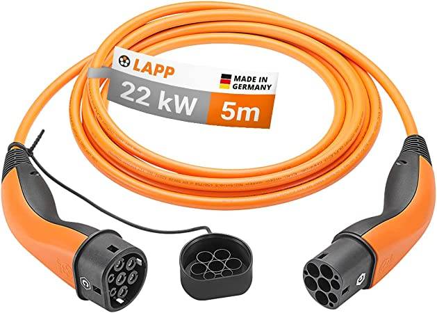 61789 LAPP Mobility Typ 2 Ladekabel für Hybrid & Elektroauto Mode 3 Kabel mit Typ 2 Stecker 22kW 32A 3-phasig Orange 5m