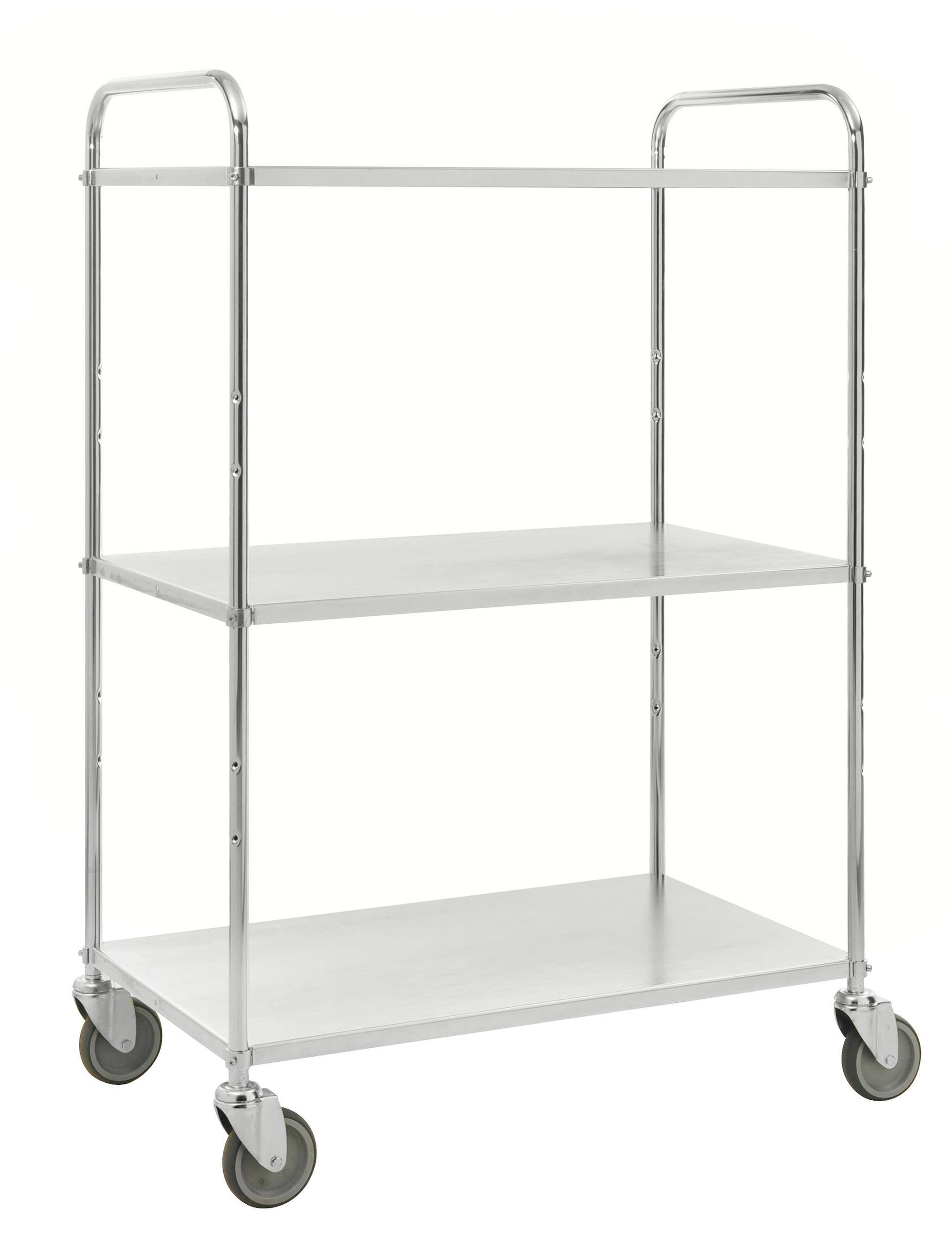 Kongamek Regalwagen, komplett verzinkt, offen, 3 Etagen à 900 x 540 mm