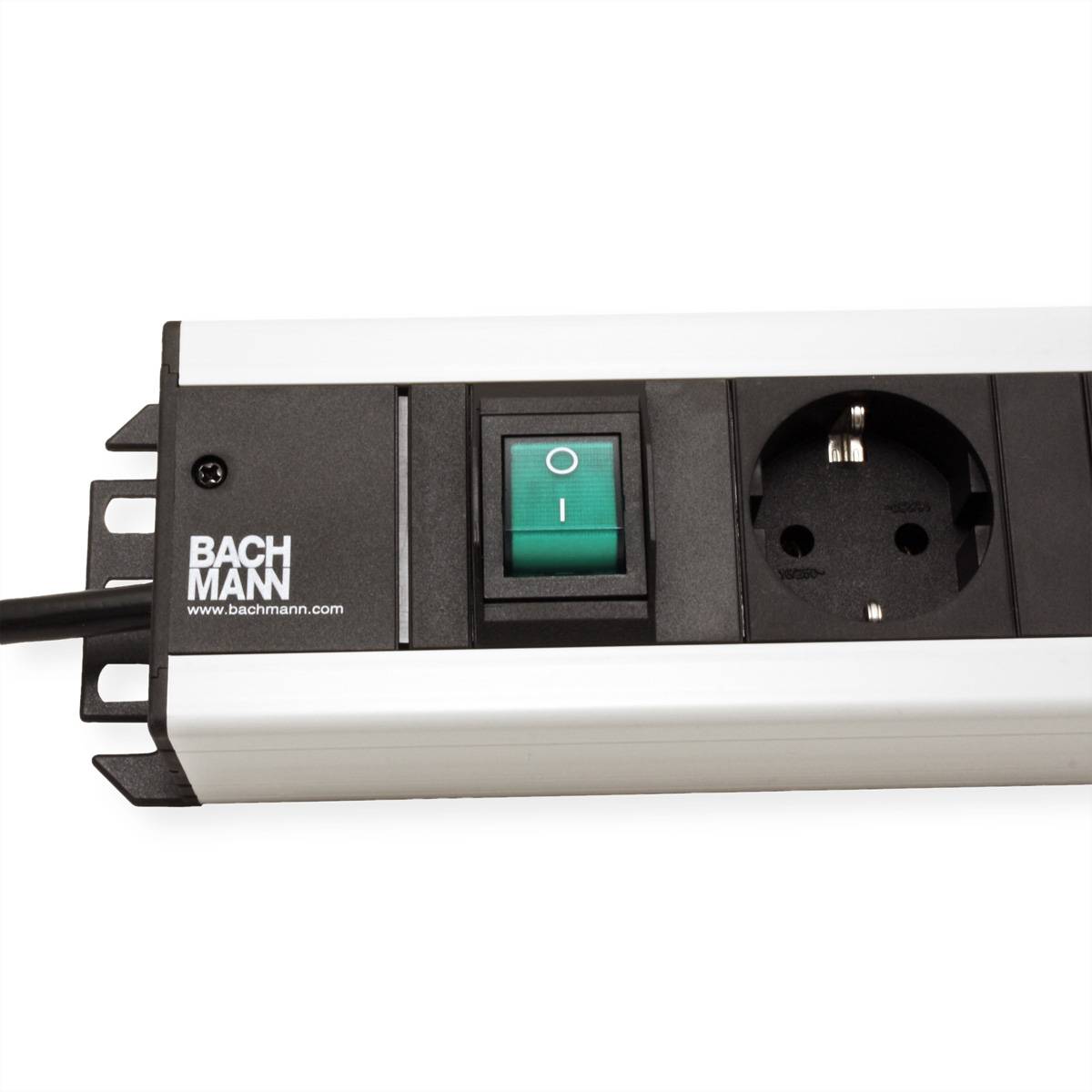 Bachmann 300.003 Steckdosenleiste mit Schalter 6fach Edelstahl-Optik Schutzkontakt 1St.