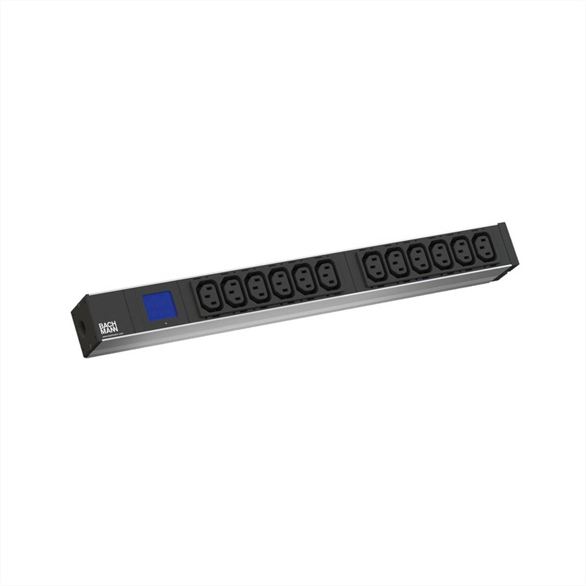 Bachmann 800.2055 19 Zoll Netzwerkschrank-Steckdosenleiste 1 HE Kaltgeräte-Steckdose C13 10A Schwarz