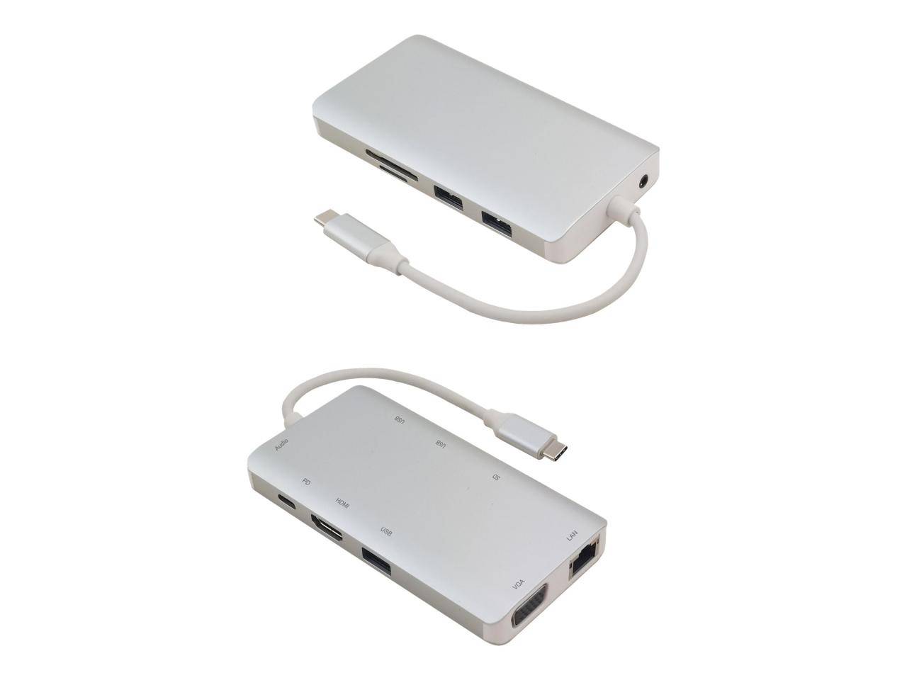 Helos Dockingstation USB 3.1 Type-C St./HDMI/VGA/USB/LAN/AUDIO/SD Premium - Audio/Multimedia - Digit