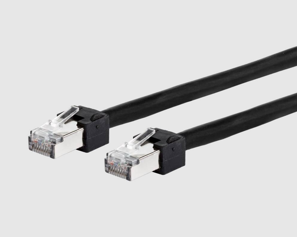 METZ CONNECT 13084V2000-E - Patchkabel Cat.6 Ultraflex500 VoIP (2x RJ45-Stecker | AWG 26/7 | LSOH | 2m) - in schwarz